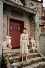 Áo khoác măng tô dạ tweed kim sa