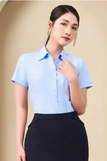 Áo sơ mi nữ xanh dài tay May 10 mã 010223906ONL1 AM072
