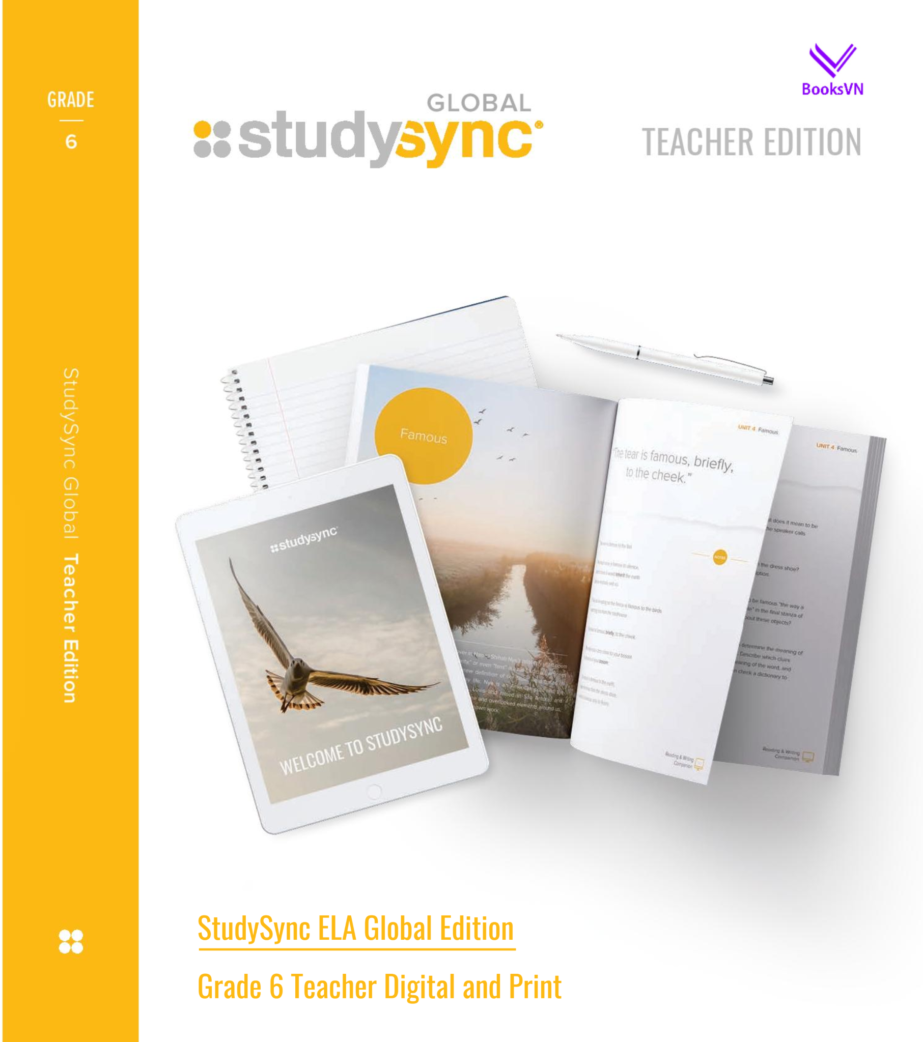 Grade 6 StudySync ELA Global Edition: 1-year Teacher Digital License and Print