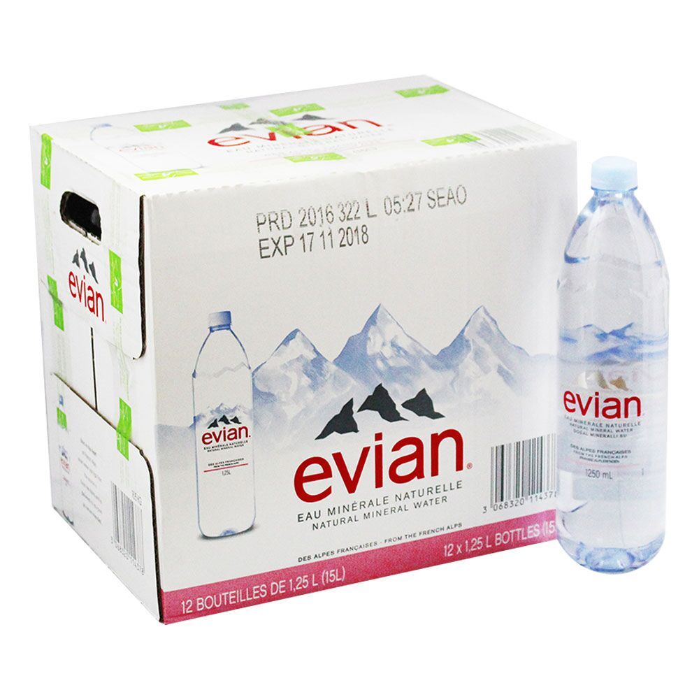 Pack de 12 bouteilles d'eau 1.5L - Evian