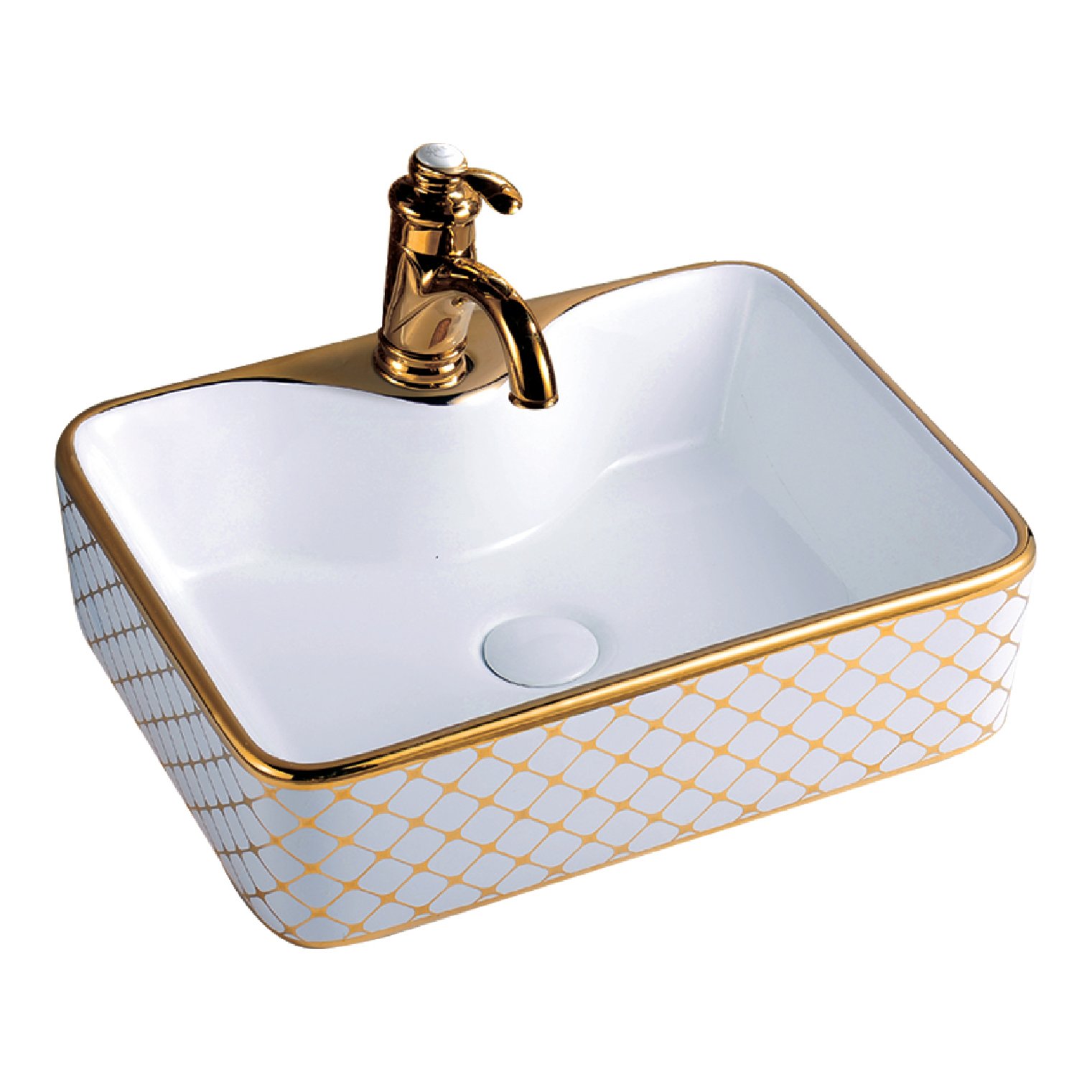 LAVABO TÔ SỨ ĐẶT BÀN MẦU VÀNG BRODA G343