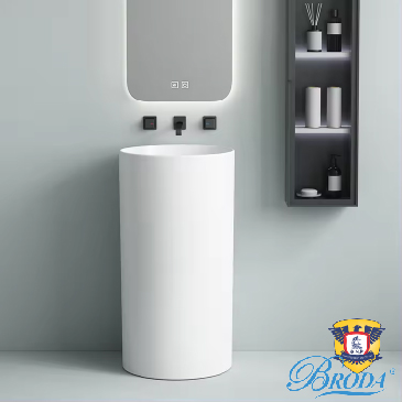 Chậu rửa LAVABO Đứng LIỀN KHỐI 1128-1 BRODA