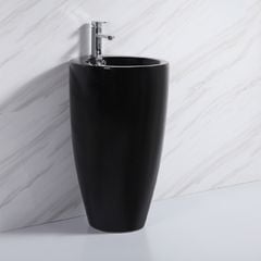 Chậu rửa lavabo liền khối mầu đen  133-1