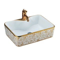 Chậu LAVABO TÔ SƯ HOA VĂN   8025A