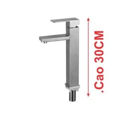 Vòi lavabo lạnh  gật gù SUS 304  vuông 30cm