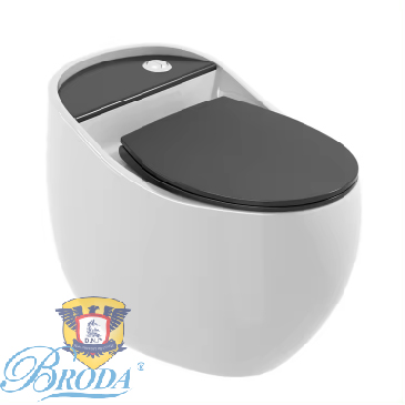 Bồn Cầu Trứng Bằng Nắp Đen BRODA