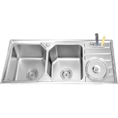 Chậu Rửa Chén inox có dắt dao hố rác 120x50 BRODA