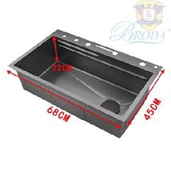 Chậu 1 Hộc Mầu Đen KT 68x45