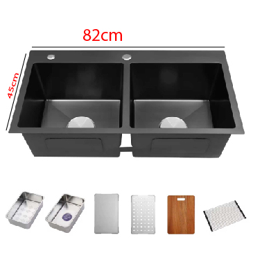 Chậu Rửa Chén Nano Mầu Đen 82X45CM FAHKLER