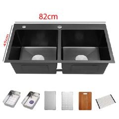 Chậu Rửa Chén Nano Mầu Đen  82X45CM FAHKLER