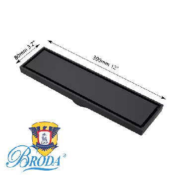 PHỄU THU SÀN CHỐNG HÔI MẦU ĐEN 8X30CM FAHKLER