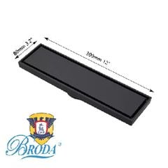 PHỄU THU SÀN CHỐNG HÔI MẦU ĐEN 8X30CM BRODA