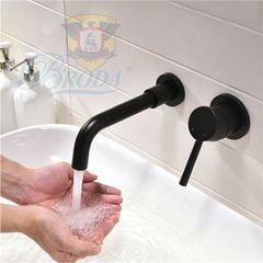 Vòi chậu lavabo âm tường màu đen FAHKLERWJ-B2002R
