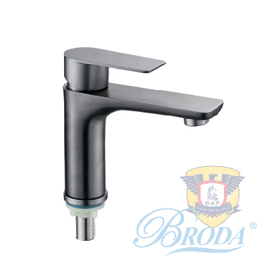Vòi Lavabo Lạnh Inox Sơn Tĩnh Điện Xám 20cm 056-3