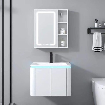Bộ Tủ Lavabo Phòng Tắm Cao Cấp 60x47cm Gương Đèn Led
