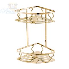 KỆ GÓC 2 TẦNG INOX MẠ VÀNG FAHKLER