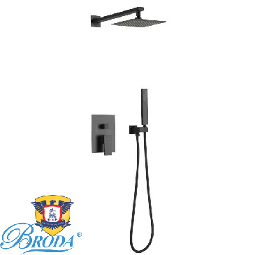 Bộ sen tắm nóng lạnh âm tường Mầu Đen A72 FAHKLER