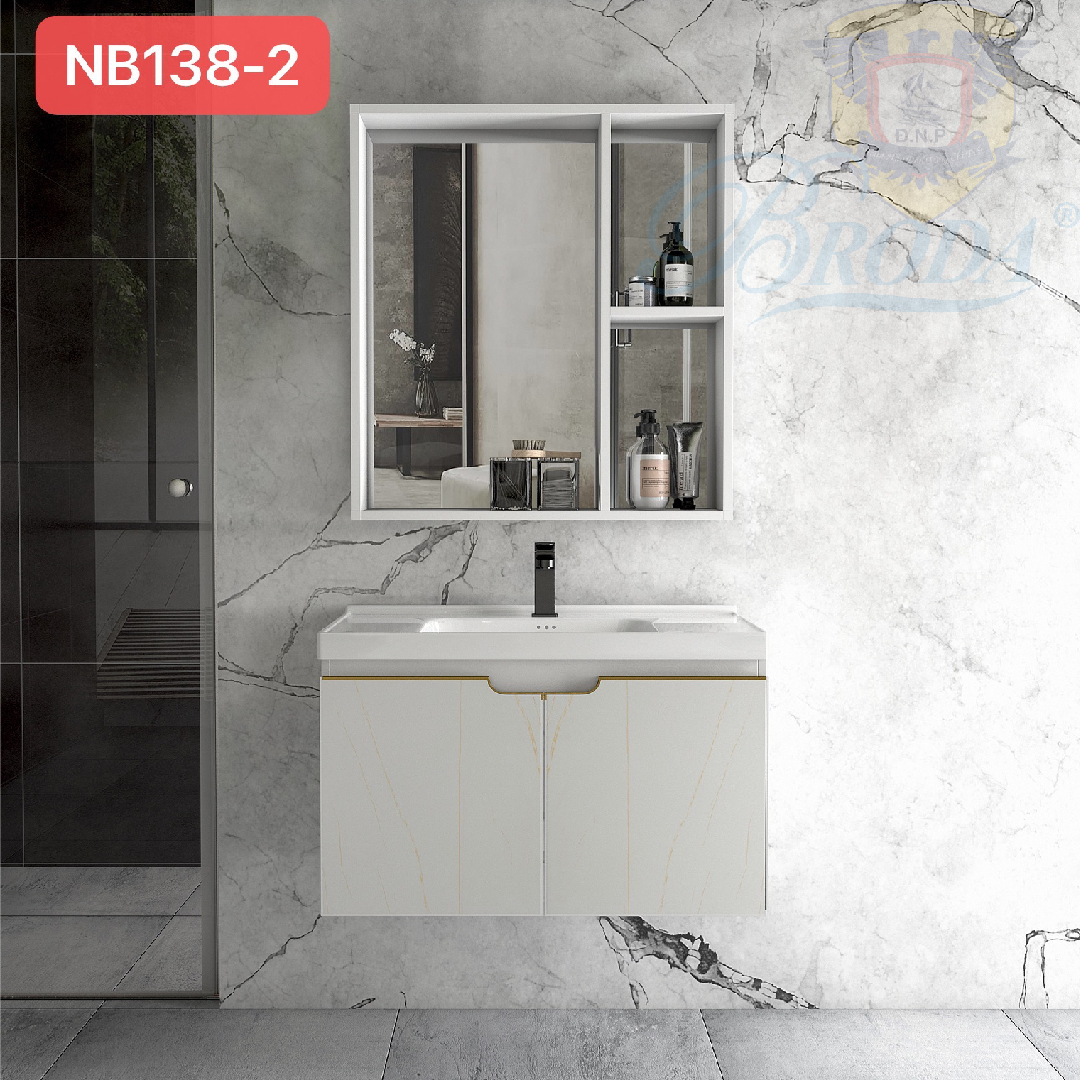 Bộ tủ lavabo bằng nhôm JV-19 80cm