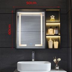 Tủ Gương Kính Đèn LeD KT 70x50cm