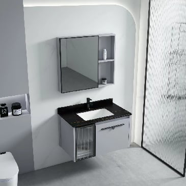 Bộ Tủ Chậu Lavabo Nhôm Kèm Gương BRODA LT-JV25