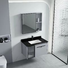 Bộ Tủ Chậu Lavabo Nhôm Kèm Gương   BRODA LT-JV25