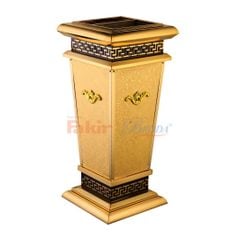 Thùng rác inox bọc da mạ vàng