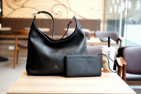  HANAH Hobo da bò thật màu đen HT39-10 