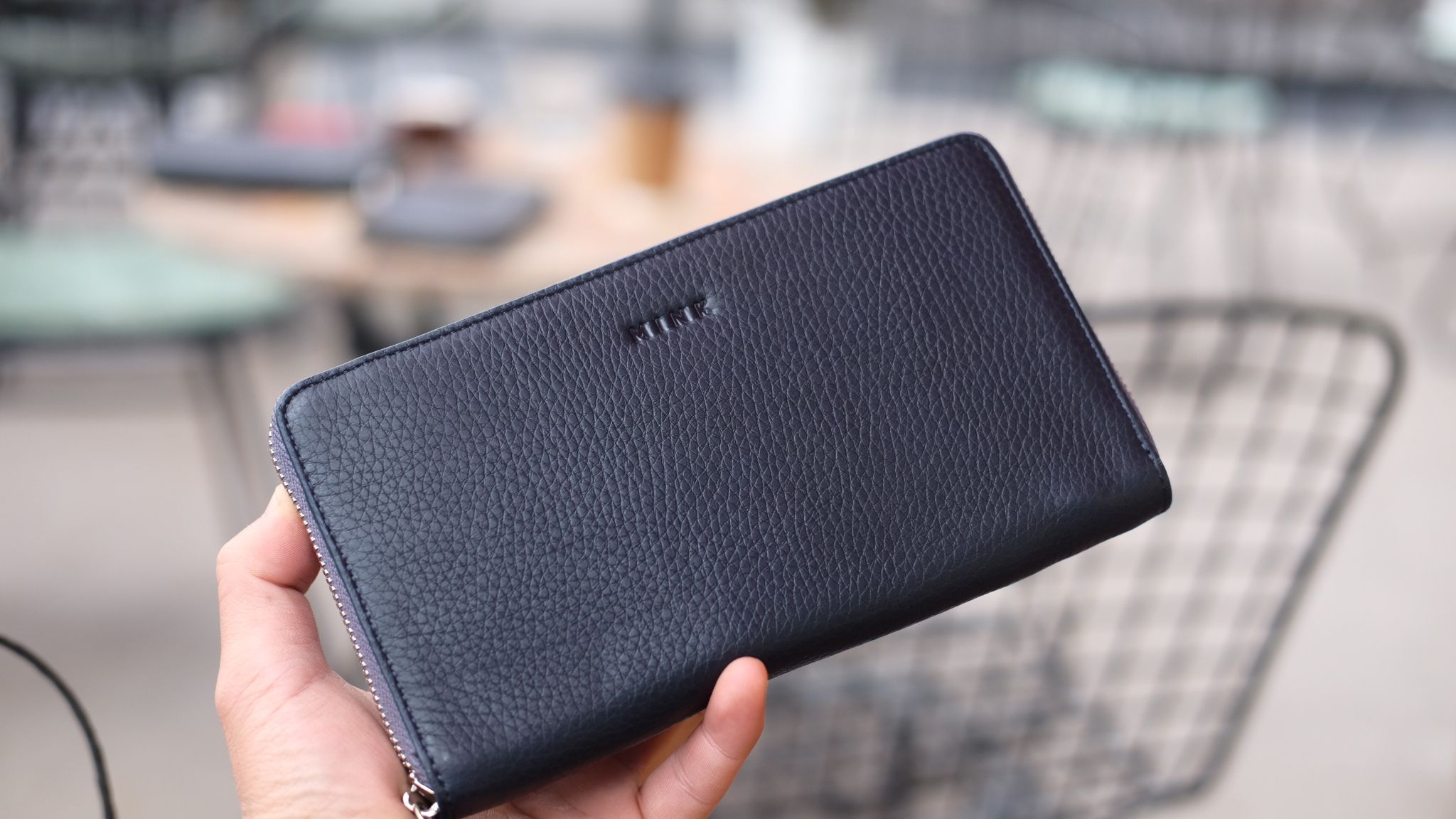  MO3-71 Ví khóa kéo vòng màu xanh navy 