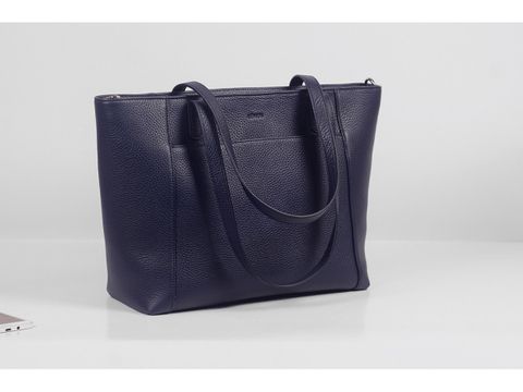 GP01-71- Far-Flu Tote - In Natural Milled Leather - Blue Navy 