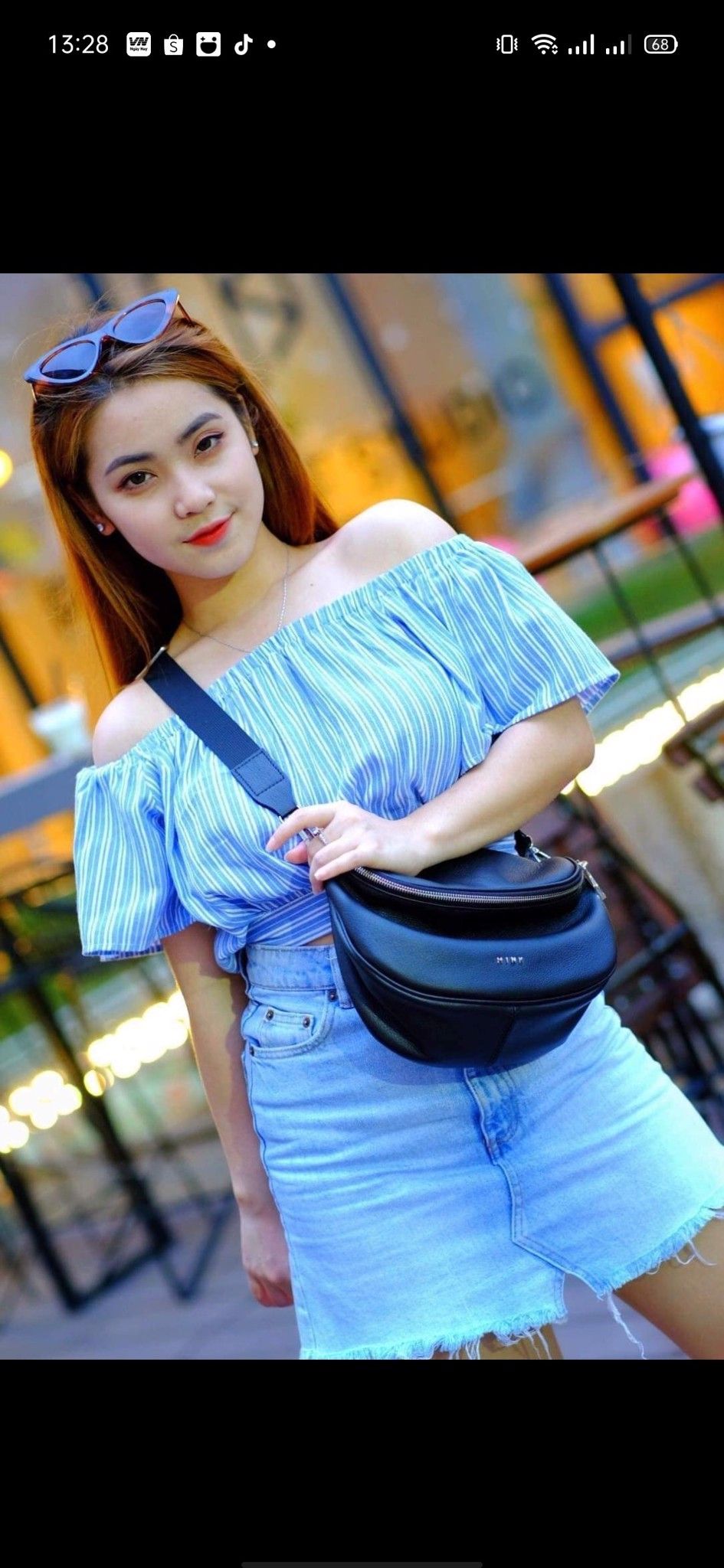  Túi đeo chéo Unisex màu đen - LX07-10 