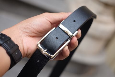  DOMZ - Dây thắt lưng nam da thật 1 lớp nguyên miếng YO91-10 bản 3.5cm 