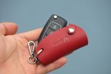  BK180-34- CAR Keychain - Bao da chìa khóa màu đỏ đô da dê 