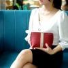  IW01-3426 - CARINA - Túi đeo chéo nữ da thật màu đỏ 