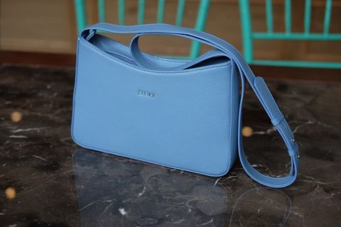  BERRY- Túi đeo chéo, đeo vai da bò thật màu xanh da trời IT05-76 