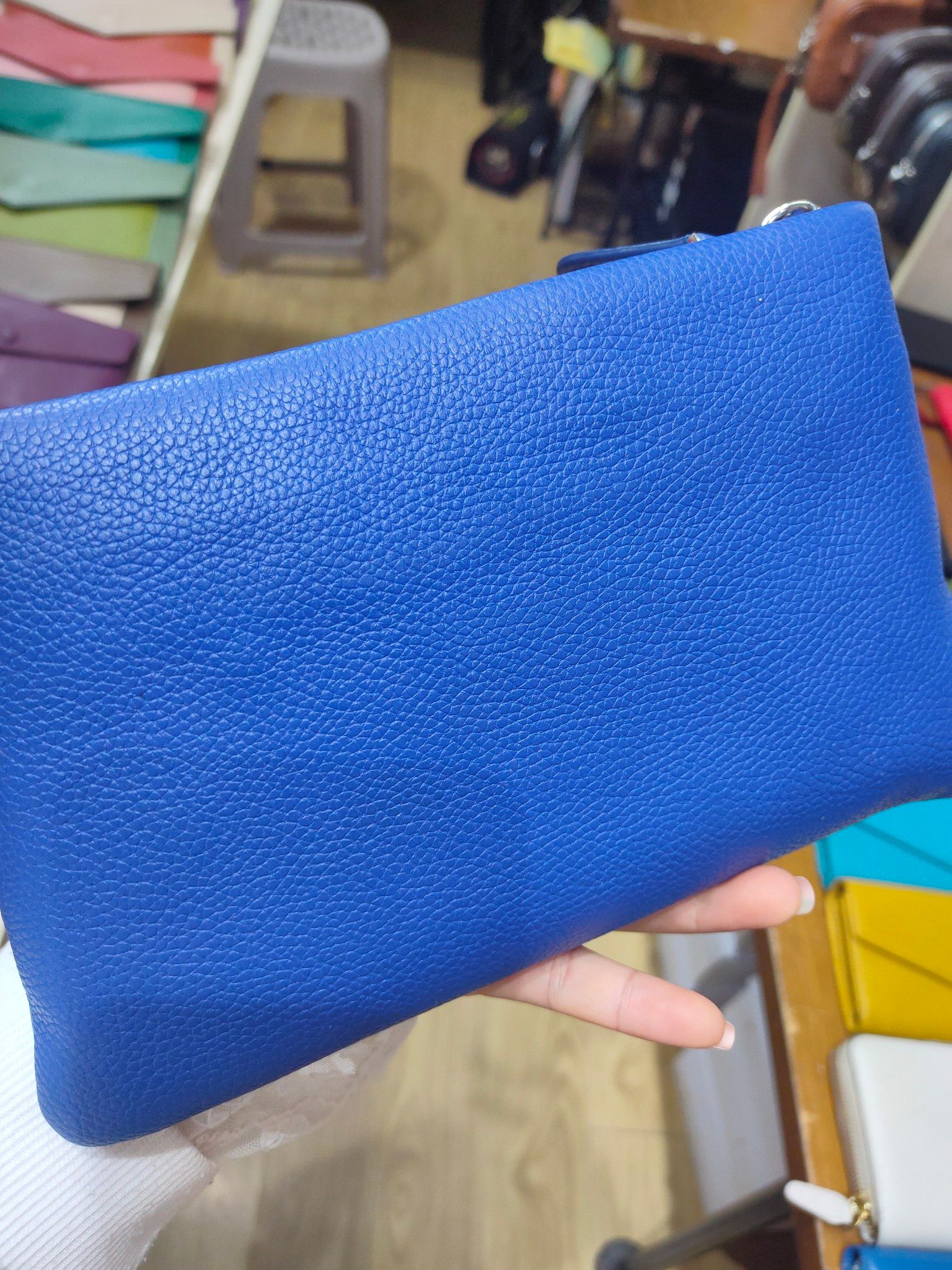  GQ66-7001- Túi đeo chéo 2 ngăn màu xanh coban + be 