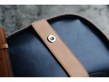  Sassy Crossbody - In Natural Milled Leather - Blue Navy Vs Brown 