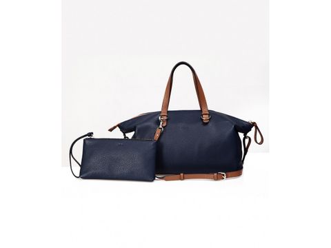  BIMO SHELL - TÚI XÁCH NỮ DA THẬT CAO CẤP MÀU XANH NAVY - FQ15-71 