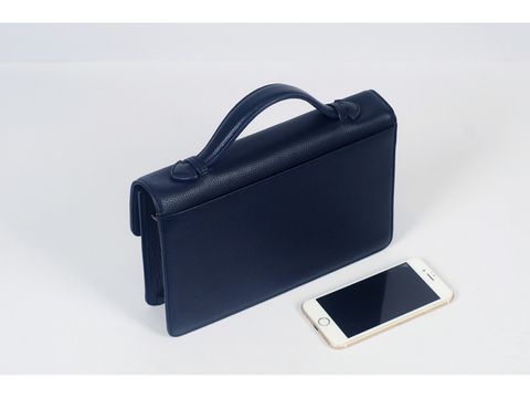  Bag - In Natural Milled Leather - Blue Navy - GO65-71 