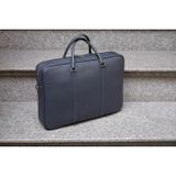  LEO briefcase-Túi Tote da bò thật nguyên tấm lớp 1 cao cấp màu xanh navy IS85-71 