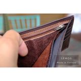  Ví nam Oppa da bò thật dáng ngang - Màu nâu - HX23-20 