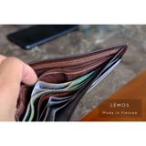  Ví nam Oppa da bò thật dáng ngang - Màu nâu - HX23-20 