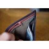  CALIN- Ví nam da bò tự nhiên màu nâu đậm- HX25-20 