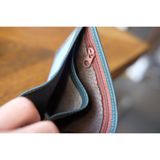  CALIN- Ví nam da bò tự nhiên màu xanh lá đậm - HX25-61 