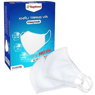 Bộ 10 Khẩu Trang Vải Kháng Khuẩn 2 Lớp NAGAKAWA