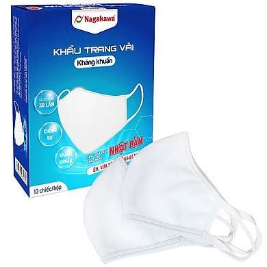  Bộ 10 Khẩu Trang Vải Kháng Khuẩn 2 Lớp NAGAKAWA 