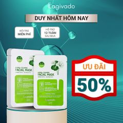 Combo 10 mặt nạ dưỡng da giảm dầu và mụn rau má Hàn Quốc Lagivado Facial Mask dạng giấy 23g/miếng