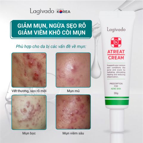 [Nhập mã LAGI100K giảm 100K] Kem trị mụn, ngăn ngừa thâm sẹo và ngừa mụn tái phát Hàn Quốc Lagivado Dr. Atreat Cream 30 ml