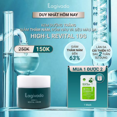 Kem dưỡng trắng da, mờ thâm nám, đốm nâu Lagivado High-L Revital Cream với Arbutin 2% - 10 g