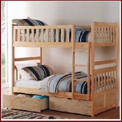 Giường Tầng ASAKA  (1m -1m ) Gỗ Tự Nhiên ( Có ngăn kéo )