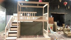 Giường Tầng Gỗ Sồi Nga 1m6-1m2 Dát Phản MDF